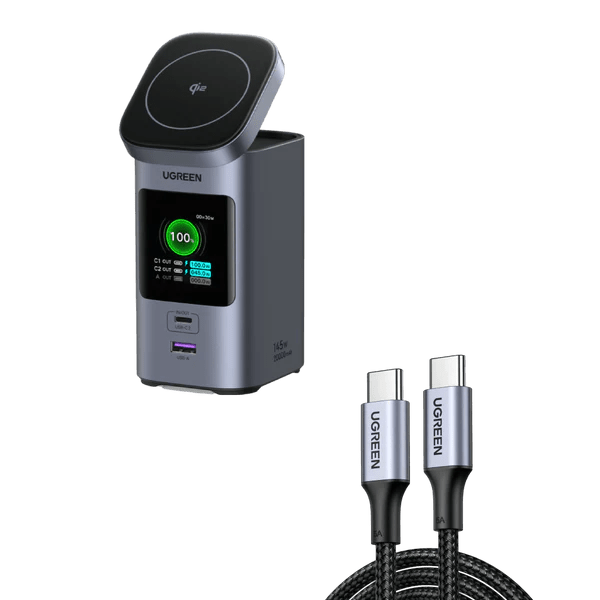 UGREEN Nexode Power Bank 20000mAh 145W & 2× 100W USB-C Cable