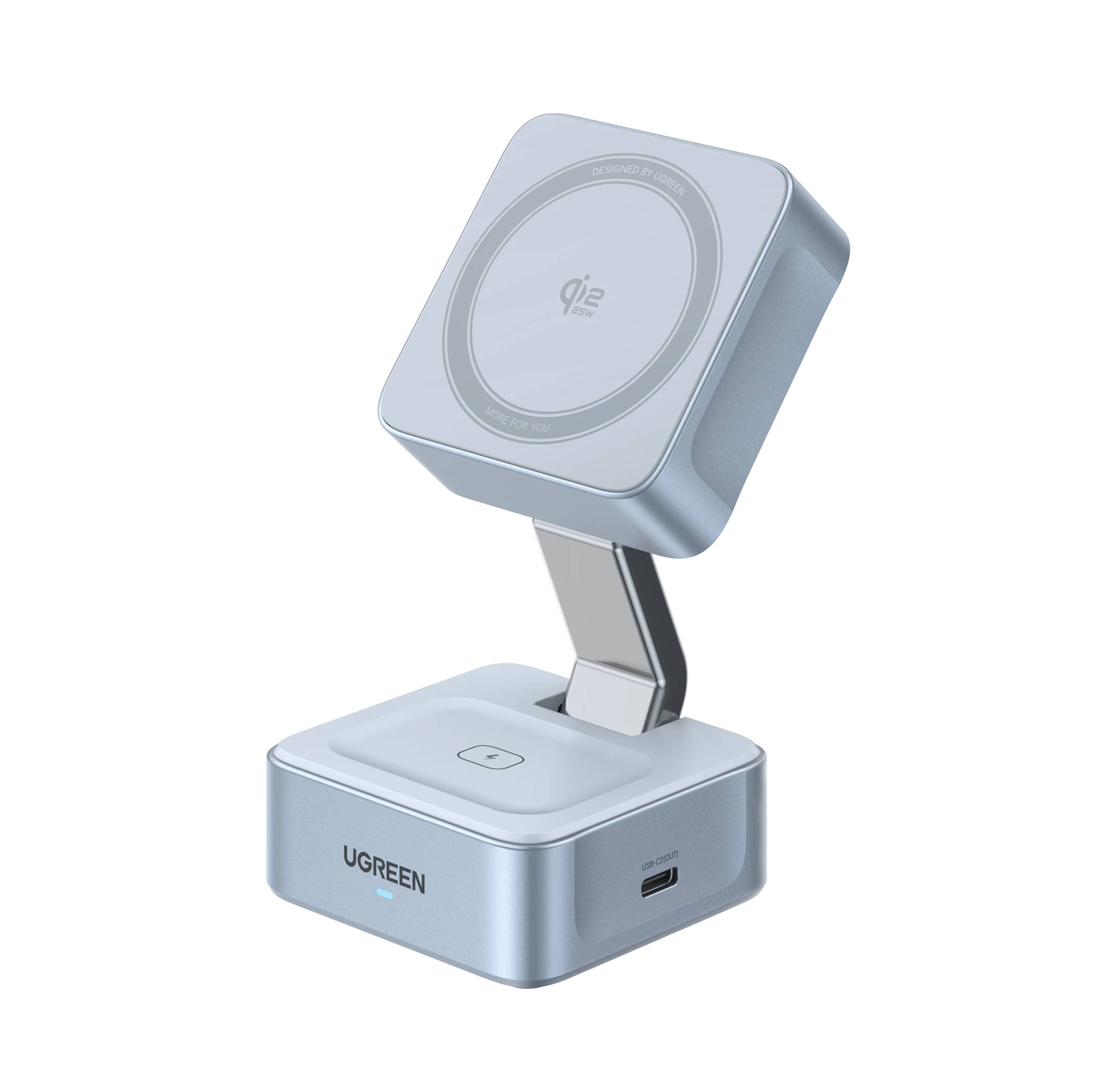 UGREEN MagFlow 2-in-1 Magnetic Wireless Charger (Qi2 25W, MagSafe