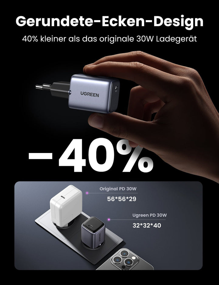 UGREEN Nexode 30W USB C Ladegerät With GaN II Tech - UGREEN