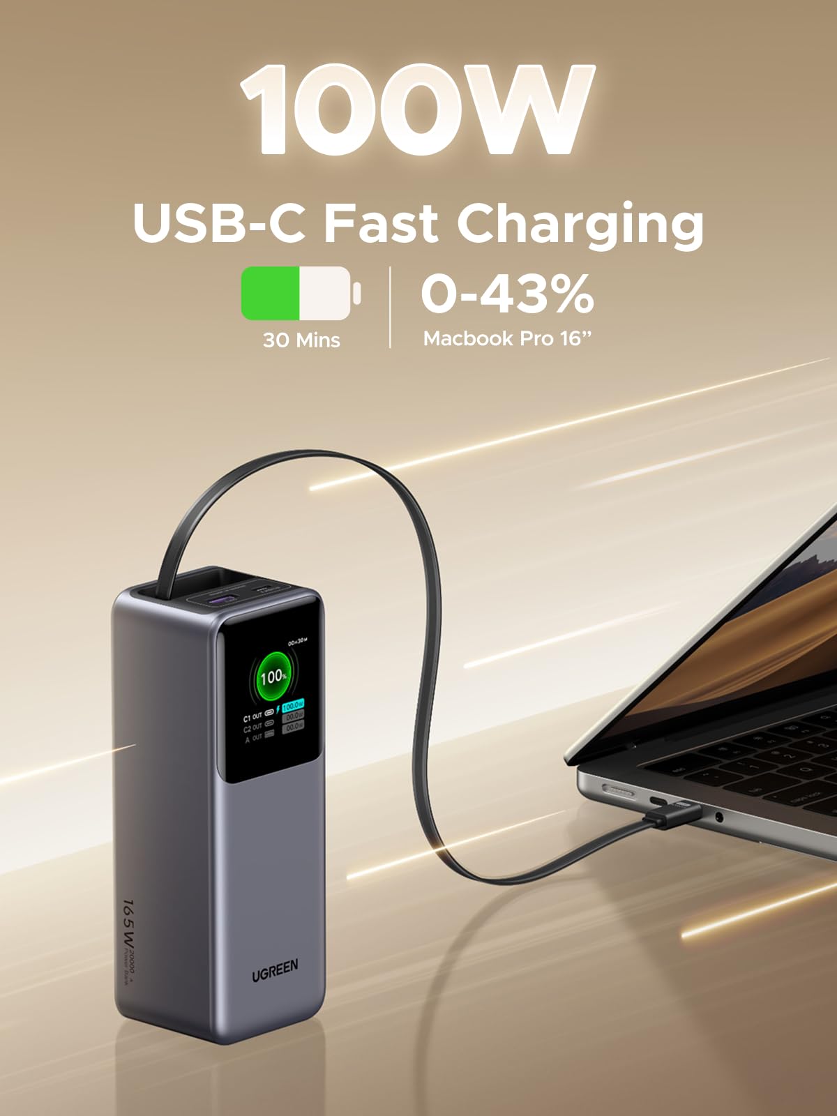 UGREEN Nexode 100W Power Bank 20000Ah Powerbank it 3 Anschlüsse USB C UGREEN Nexode 100W Power Bank 20000Ah Powerbank it 3 Anschlüsse USB C