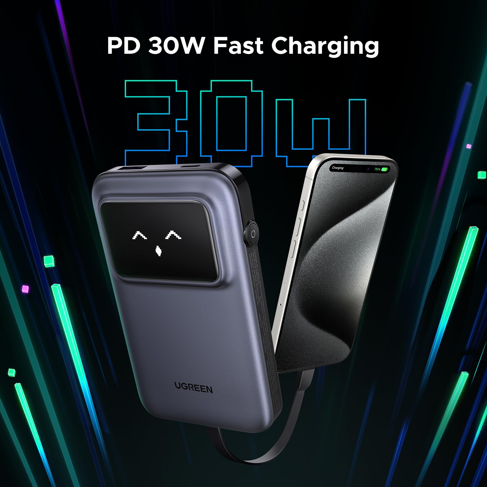 UGREEN Power Bank Magnetico 10000mAh - Caricatore Wireless Per IPhone 12-16, PD 20W, Con Display E Supporto - Foto 5