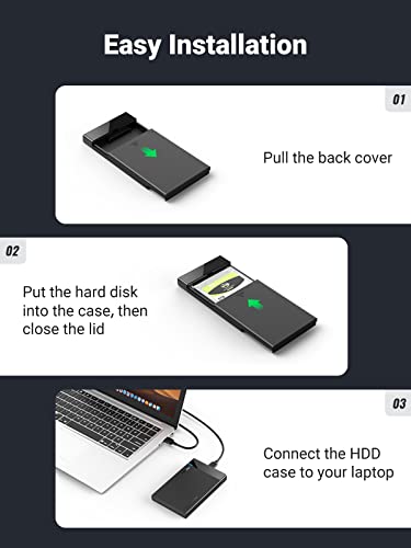 UGREEN 2.5 Inch Hard Drive Enclosure SATA HDD Caddy External USB 3.0 H