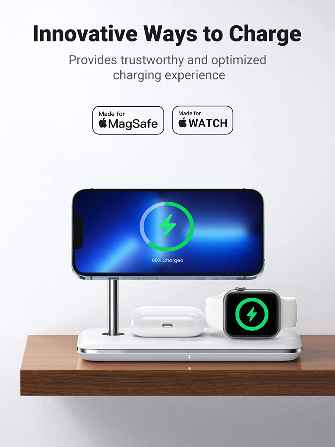 Ugreen 3-in-1 MagSafe charger is perfect for the nightstand