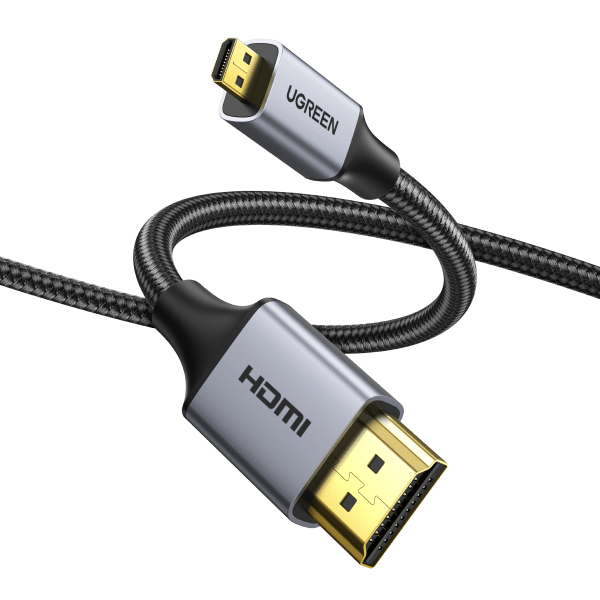 UGREEN 4K Micro HDMI to HDMI Cable 3.3FT, Aluminum Shell Braided 18Gbps 4K  60Hz HDR 3D ARC Compatible with GoPro Hero 7 6 5 Raspberry Pi 4 Portable