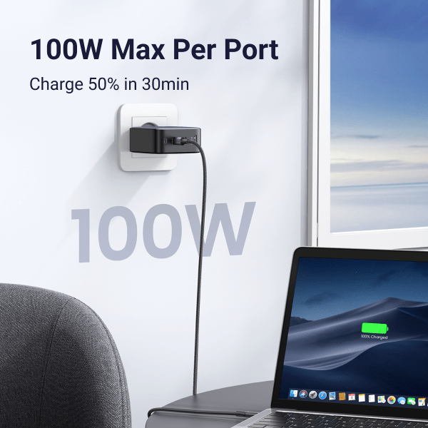 UGREEN Nexode Pro 100W USB C GaN Chargeur Rapide Compatible avec iPhone 15  Plus Pro Max