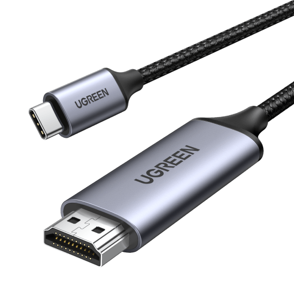 UGREEN USB C auf HDMI Kabel 4K 60Hz 2m Thunderbolt 3/USB C 3.1 HDMI Kabel UHD Geflochten-Aluminium - UGREEN