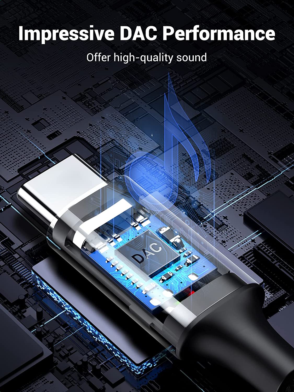 UGREEN Câble USB C vers 3,5 mm DAC Type C vers 3,5 mm Adaptateur pour casque  Audio Prise jack mâle Adaptateur stéréo de voiture Compatible avec iPad Pro  2021 Air 4, Samsung