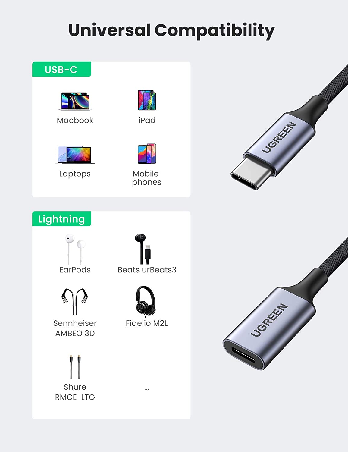 UGREEN Adaptateur USB C Jack 3.5mm Adaptateur Ec…