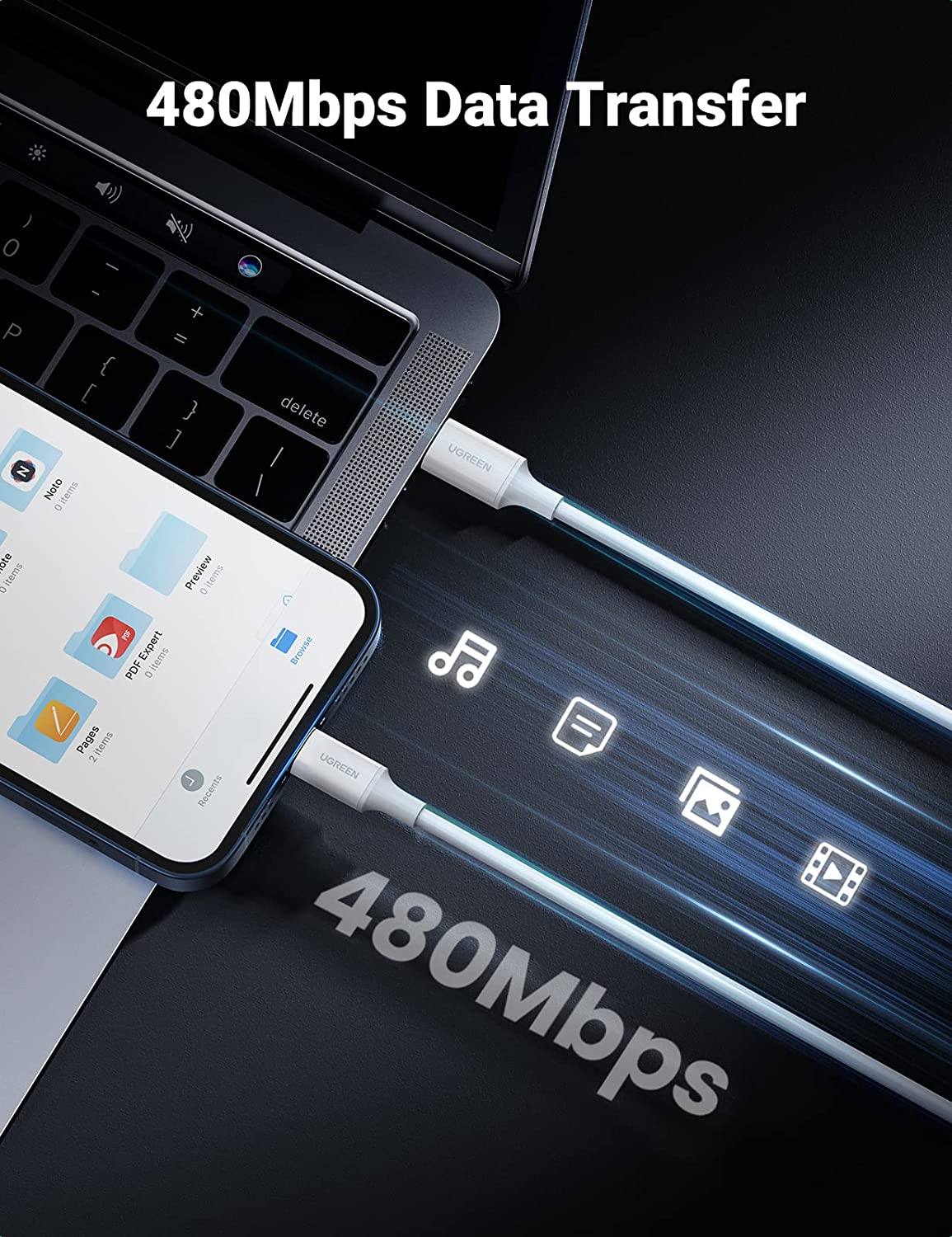 Chargeur certifié iPhone 15 + câble USB C - 1 mètre - Dual USB-C - 35 Watt  - Power