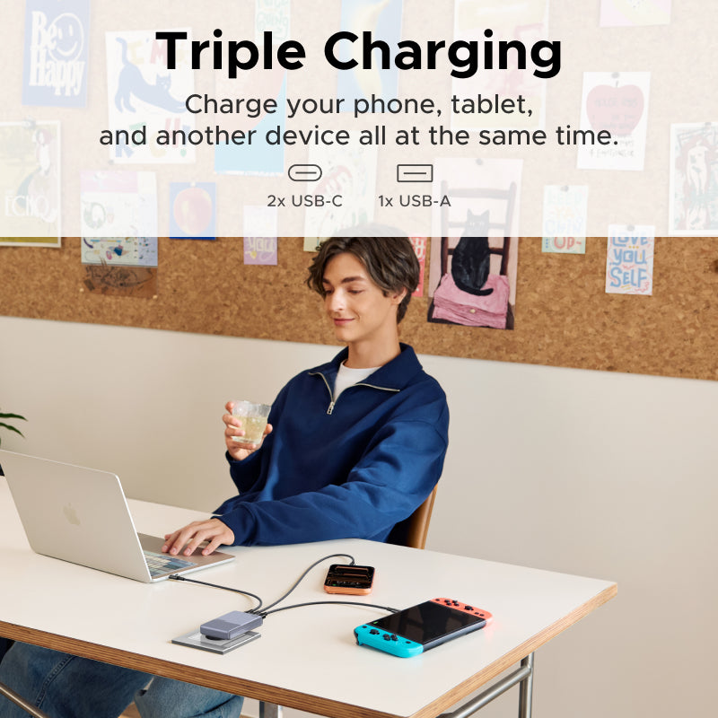 UGREEN Nexode Air Slim Charger (65W, 3-Port, Foldable Plug)