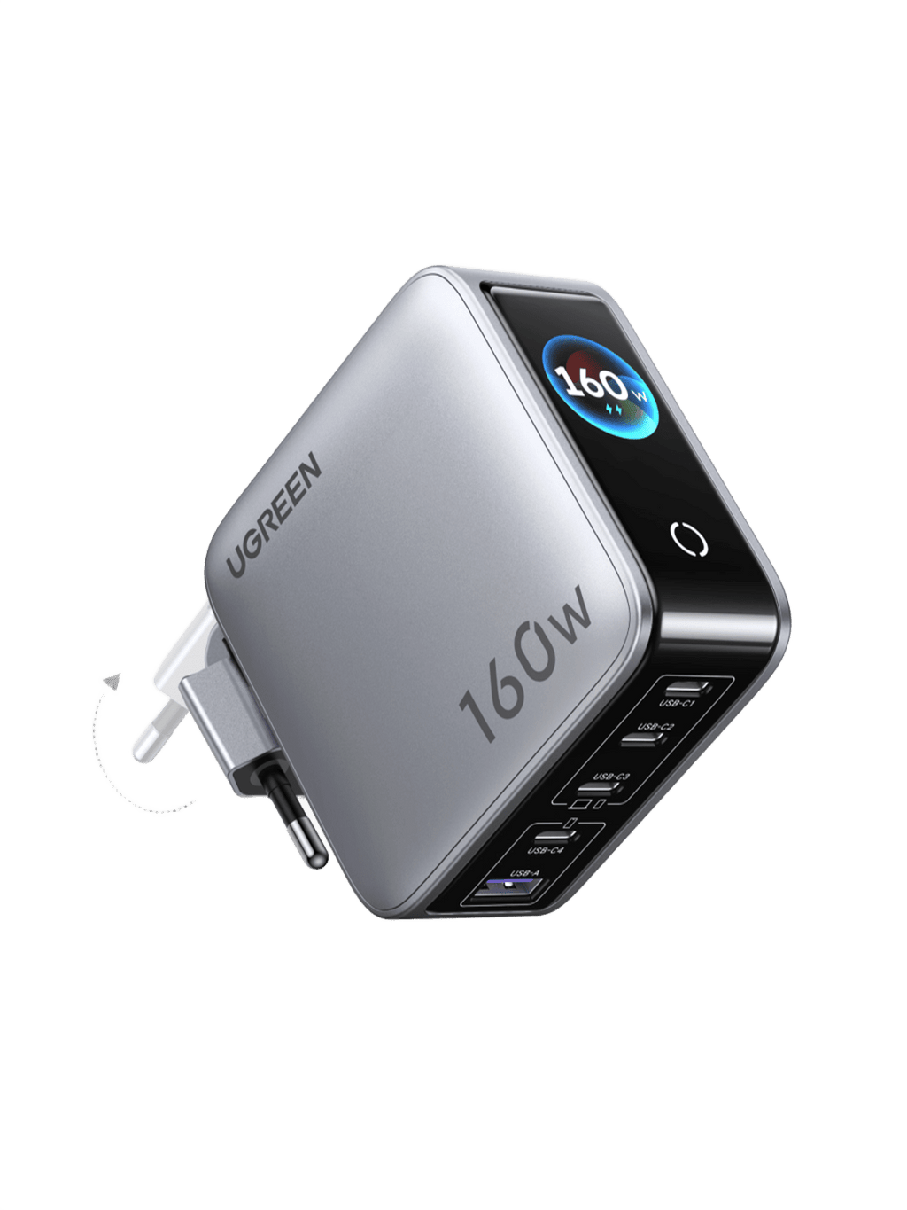 Carregador UGREEN Nexode Pro com ecrã inteligente (160W, 5 portas, GaN)