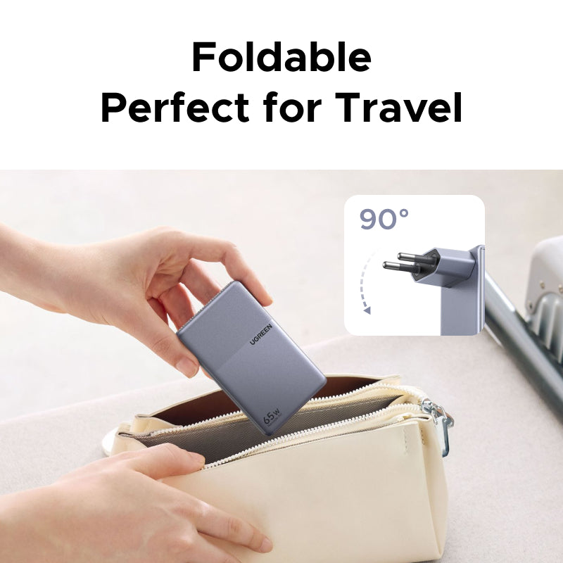 UGREEN Nexode Air Slim Charger (65W, 3-Port, Foldable Plug)
