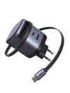 UGREEN Nexode 65W USB C Charger with Retractable Cable Quick Charge | 3 Ports PD 3.0 PPS 25W Compatible with MacBook Neo Air Galaxy S26 iPhone 17 Pro Max Air 16 15 14 iPad