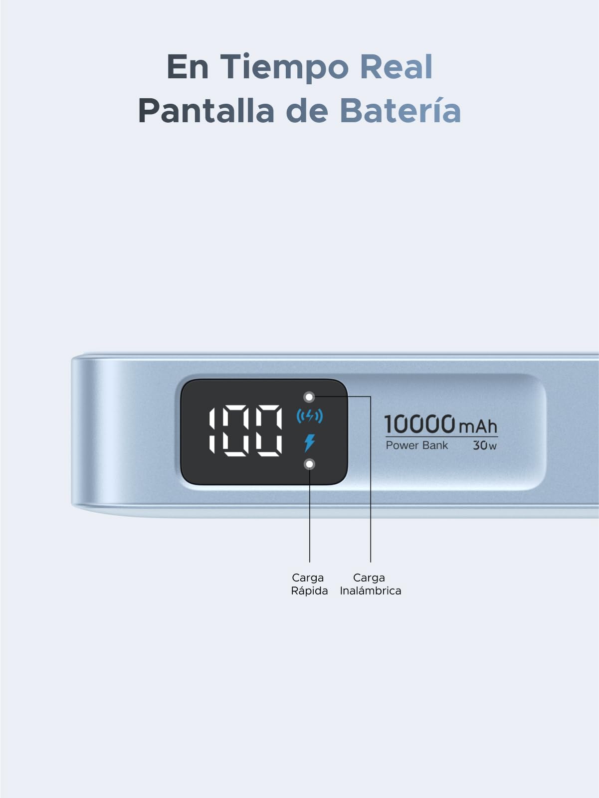 UGREEN Magflow Qi2 25W Power Bank Magsafe 10000mAh USB C PD 30W (Blue) | External Battery Magnetic Wireless Charger Fast Charging with Ecran Digital Compatible with iPhone 17 16 15 14 13 12