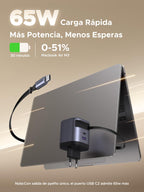 UGREEN Nexode 65W USB C Charger with Retractable Cable Quick Charge | 3 Ports PD 3.0 PPS 25W Compatible with MacBook Neo Air Galaxy S26 iPhone 17 Pro Max Air 16 15 14 iPad