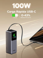 UGREEN Nexode Pro 165W Power Bank 20000mAh External Battery USB C PD 100W | Fast Charging, 3 in 1, Retractable Cable, 2 1C1A Ports, TFT Display, PC Charger, Compatible with iPhone 17 16 15 Galaxy S26
