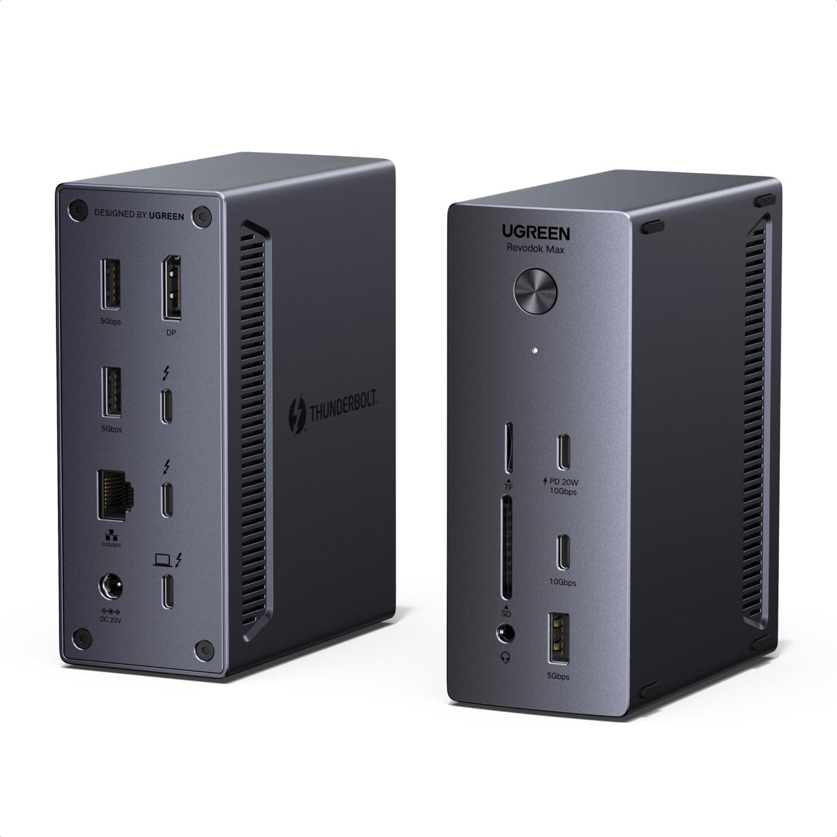 UGREEN 13-in-1 Thunderbolt 4 Docking Station, Dual 4K@60Hz, 3xTBT4, 40Gbps | Signle 8K@30Hz, 180W Total Power, 96W Host Charging, 3xUSB A, 2xUSB-C, Gigabit Ethernet, SD/TF 3.0, 3.5mm Audio, Revodok Max