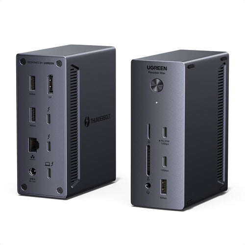 UGREEN 13-in-1 Thunderbolt 4 Docking Station, Dual 4K@60Hz, 3xTBT4, 40Gbps | Signle 8K@30Hz, 180W Total Power, 96W Host Charging, 3xUSB A, 2xUSB-C, Gigabit Ethernet, SD/TF 3.0, 3.5mm Audio, Revodok Max