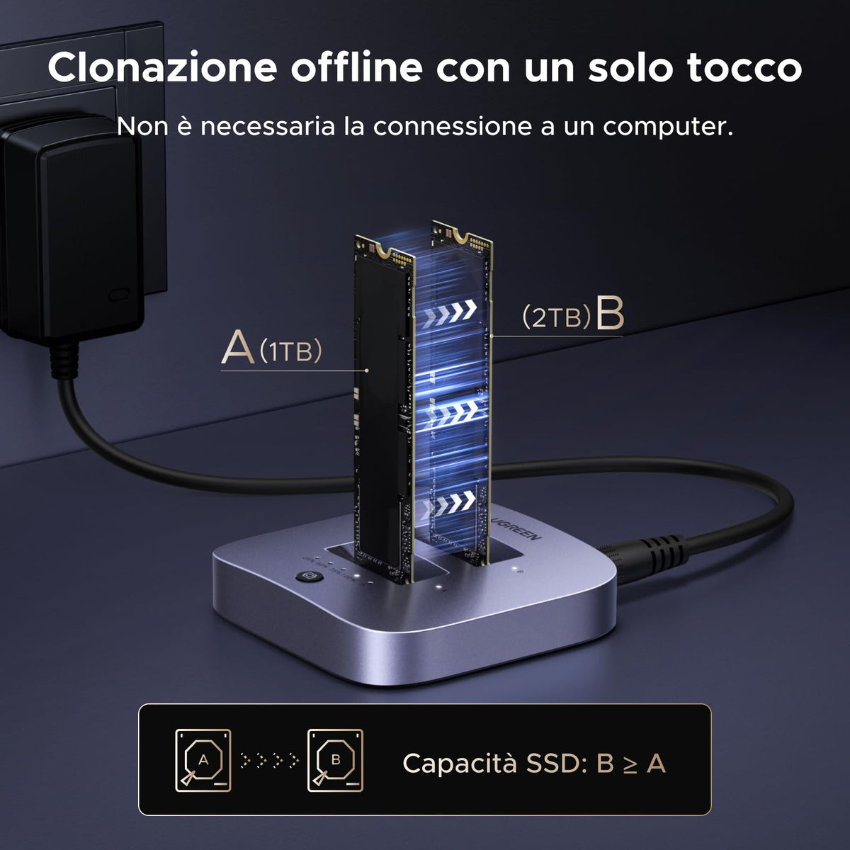 UGREEN M.2 NVMe 20Gbps USB 3.2 Gen 2 Docking Station