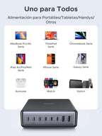 UGREEN Zapix 200W USB C Charger GAN Desktop Charging Station | 8 Port 100W PD 3.1 PPS 45W Fast Charging GAN Compatible with MacBook Pro Air iPhone 17 Pro Max Air 16 Galaxy S26
