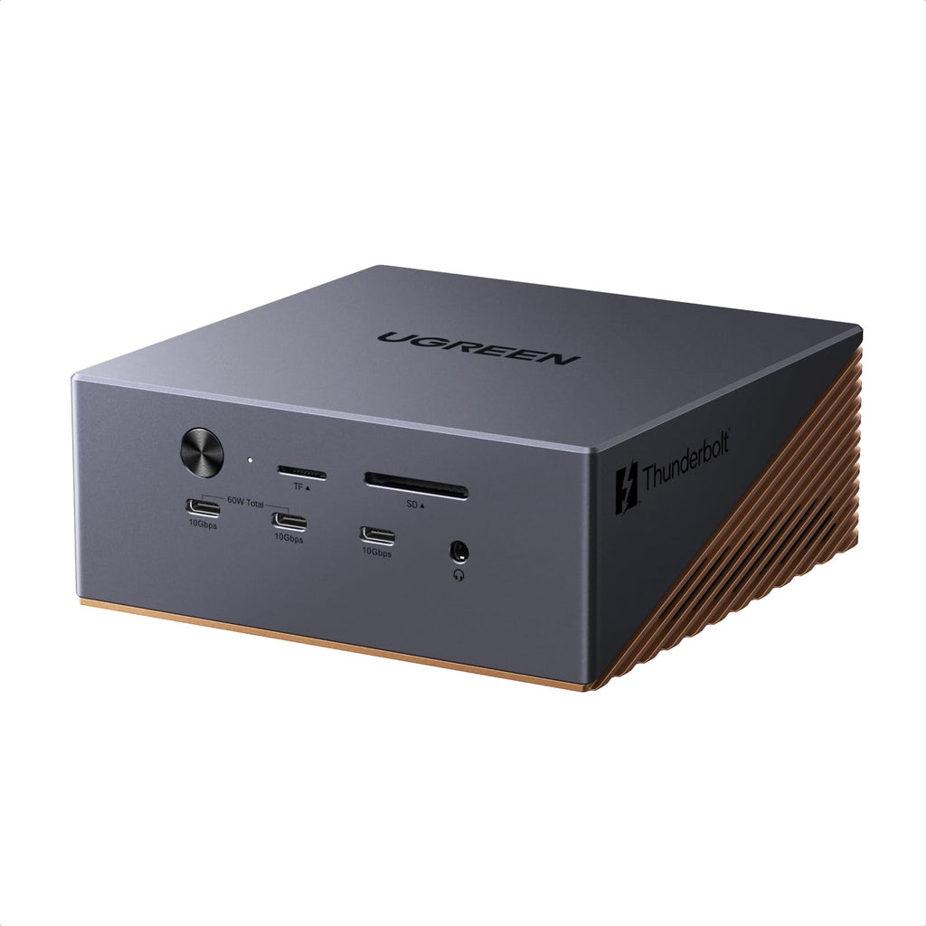 UGREEN Maxidok Thunderbolt 5 Docking Station USB C Triple Display | 17 in 1, 2 TBT5, 1 DP, 120Gbps, 3A3C, Ethernet 2.5GbE, SD/TF 4.0, M.2 SSD Enclosure, PD 140W, DC 240W, 3 Audio 3.5mm