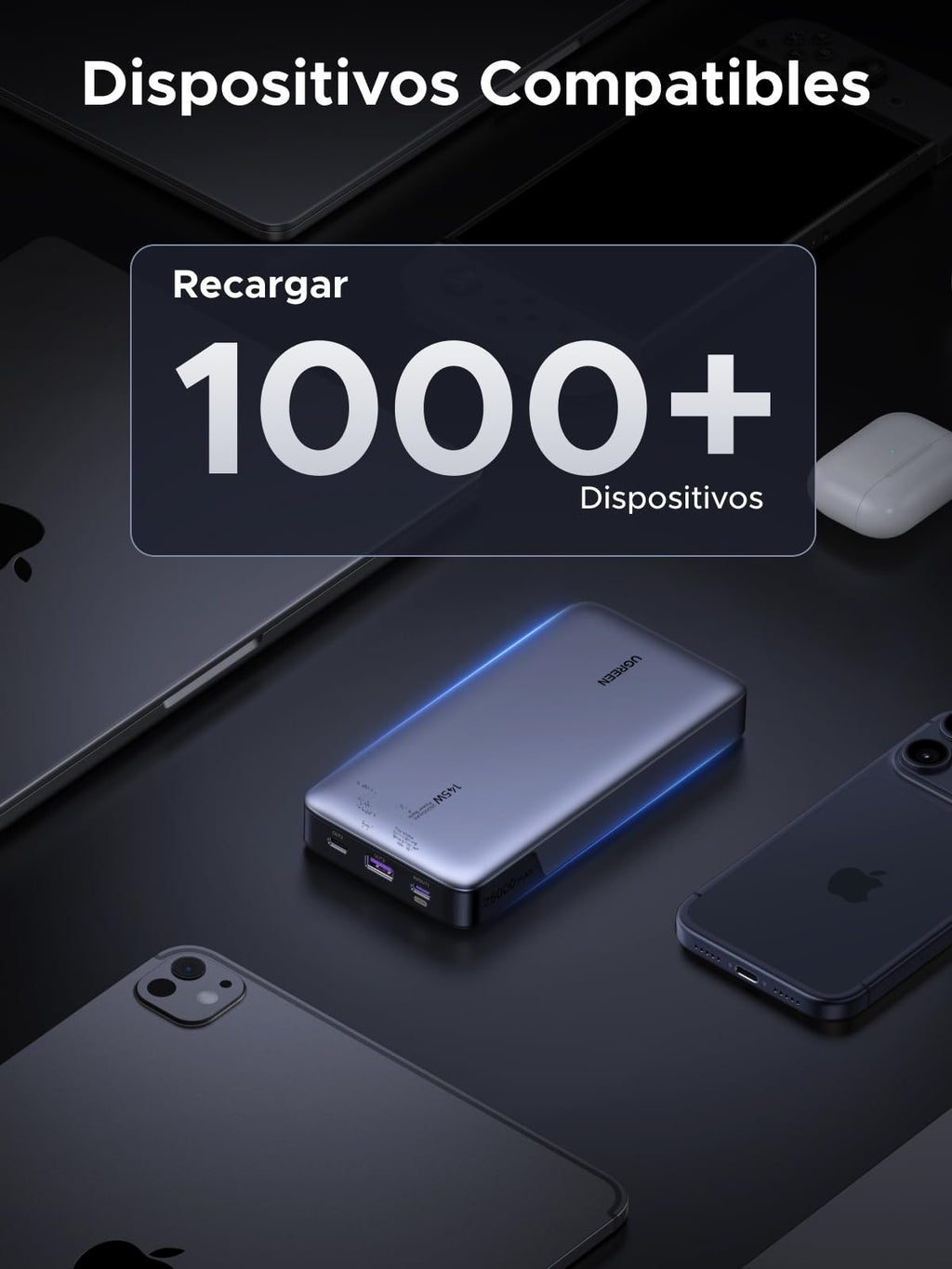UGREEN Nexode 145W Power Bank 25000mAh External Battery USB C PD3.1 140W | Fast Charging, 3 Ports 2C1A, ThermalGuard Portable Charger PC, LED, Compatible with iPhone 17 16 15 Galaxy S26 iPad MacBook