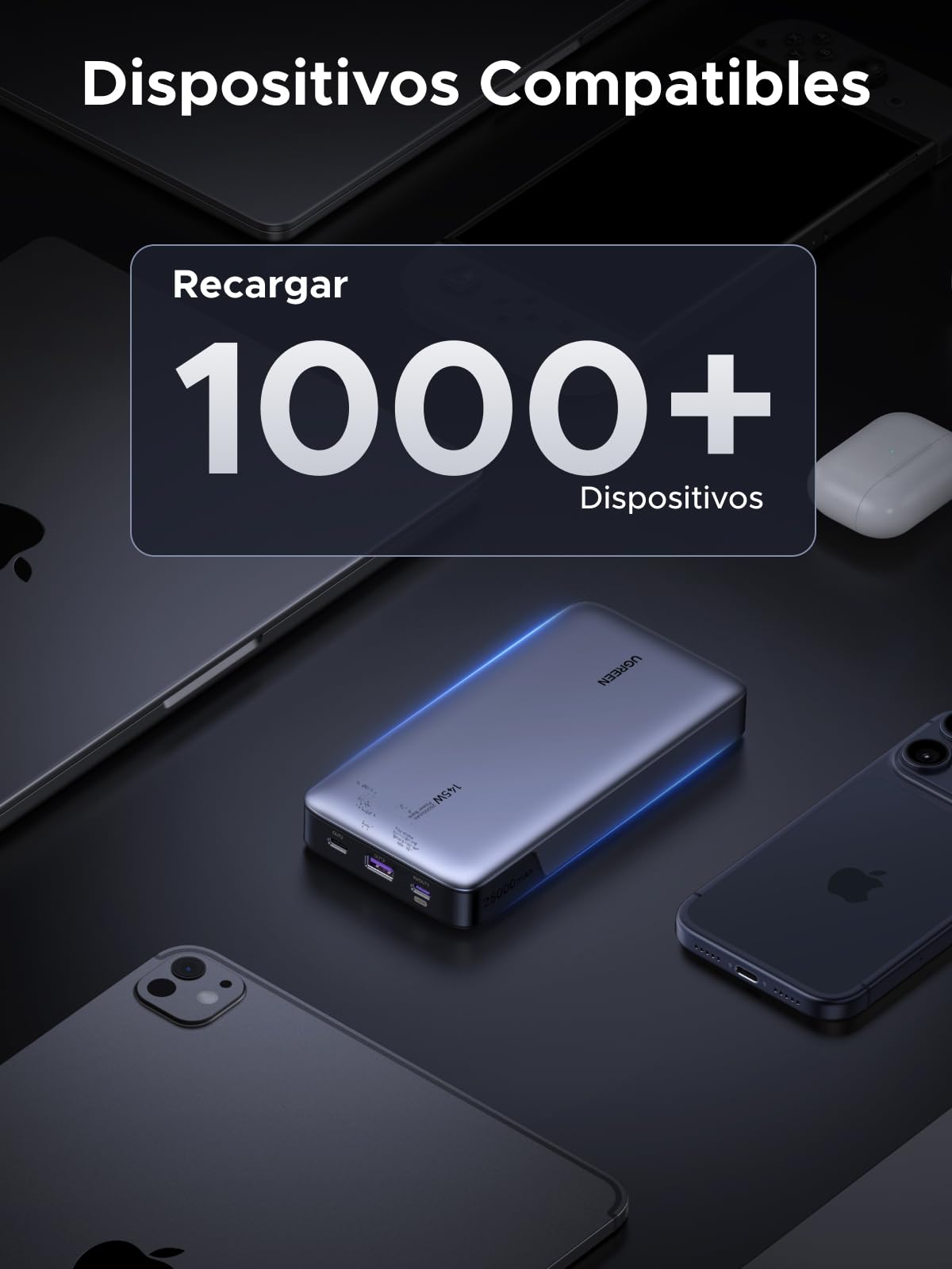 UGREEN Nexode 145W Power Bank 25000mAh External Battery USB C PD3.1 140W | Fast Charging, 3 Ports 2C1A, ThermalGuard Portable Charger PC, LED, Compatible with iPhone 17 16 15 Galaxy S26 iPad MacBook