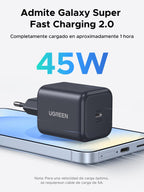 UGREEN Zapix USB C Charger 45W PPS GaN Fast Charging Wall Plug