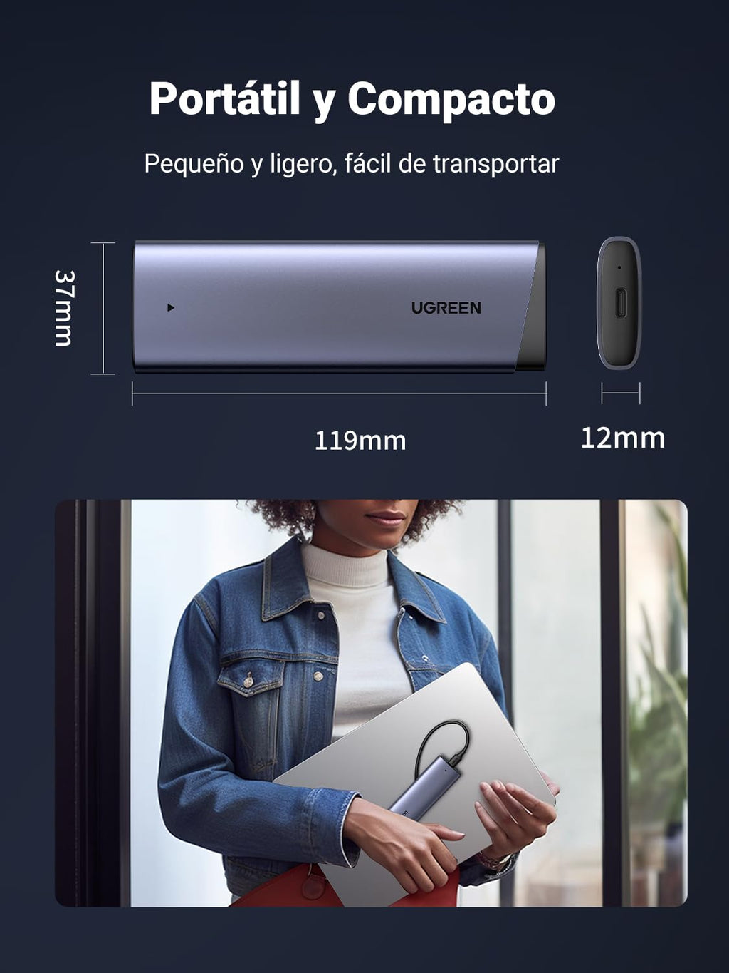 UGREEN M.2 NVMe USB C 3.2 Gen 2 10Gbps SSD Enclosure