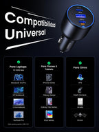 UGREEN 130W USB C Car Charger 45W PPS PD QC 3.0 Car Charger with Cable | Fast Charging Car Cigarette Lighter Charger Compatible with Phone 17 16 15 14 13 12 MacBook M5 M4 M3 M2 M1 iPad Galaxy S26