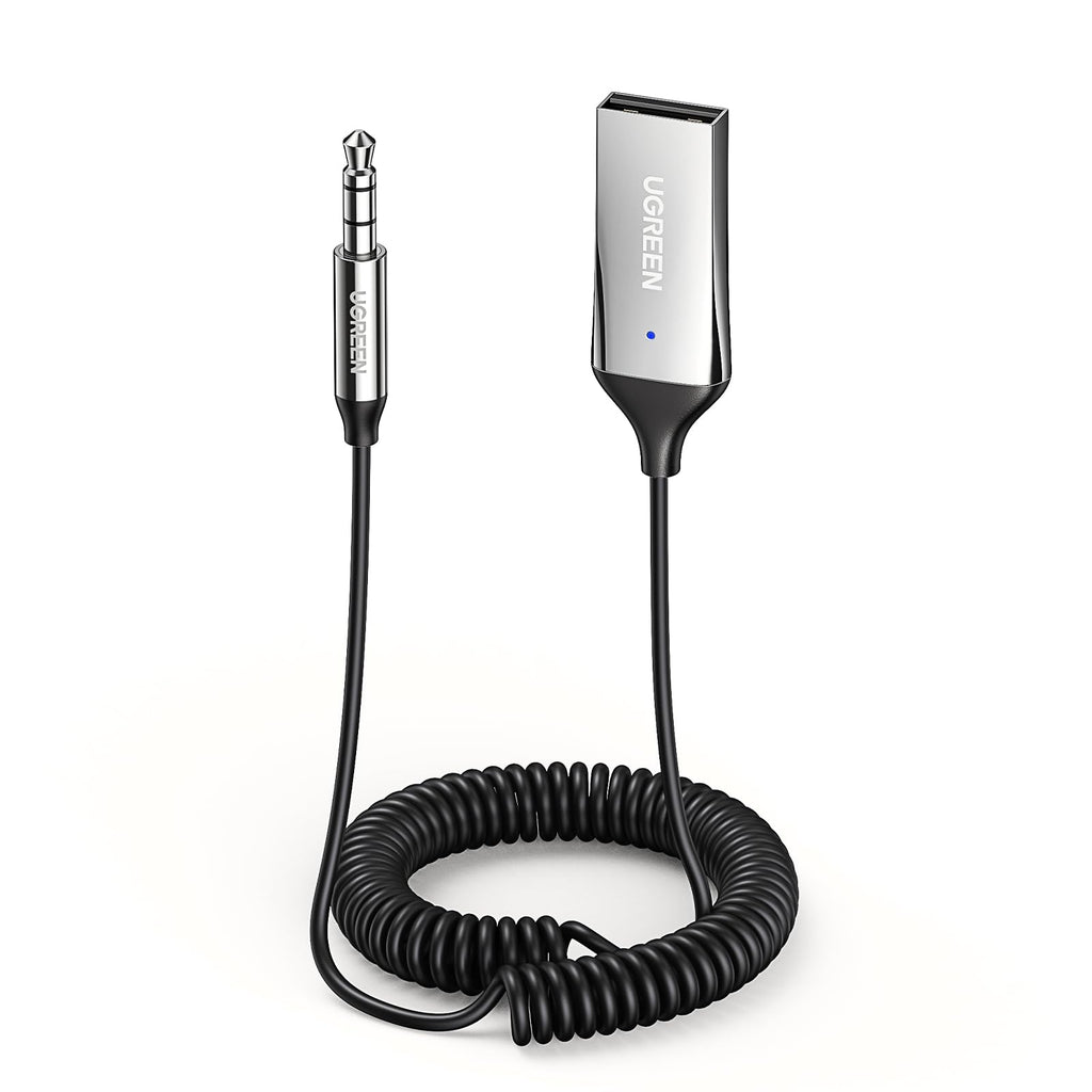UGREEN Bluetooth 6.0 Receiver Jack AUX USB Bluetooth Car Audio Silver
