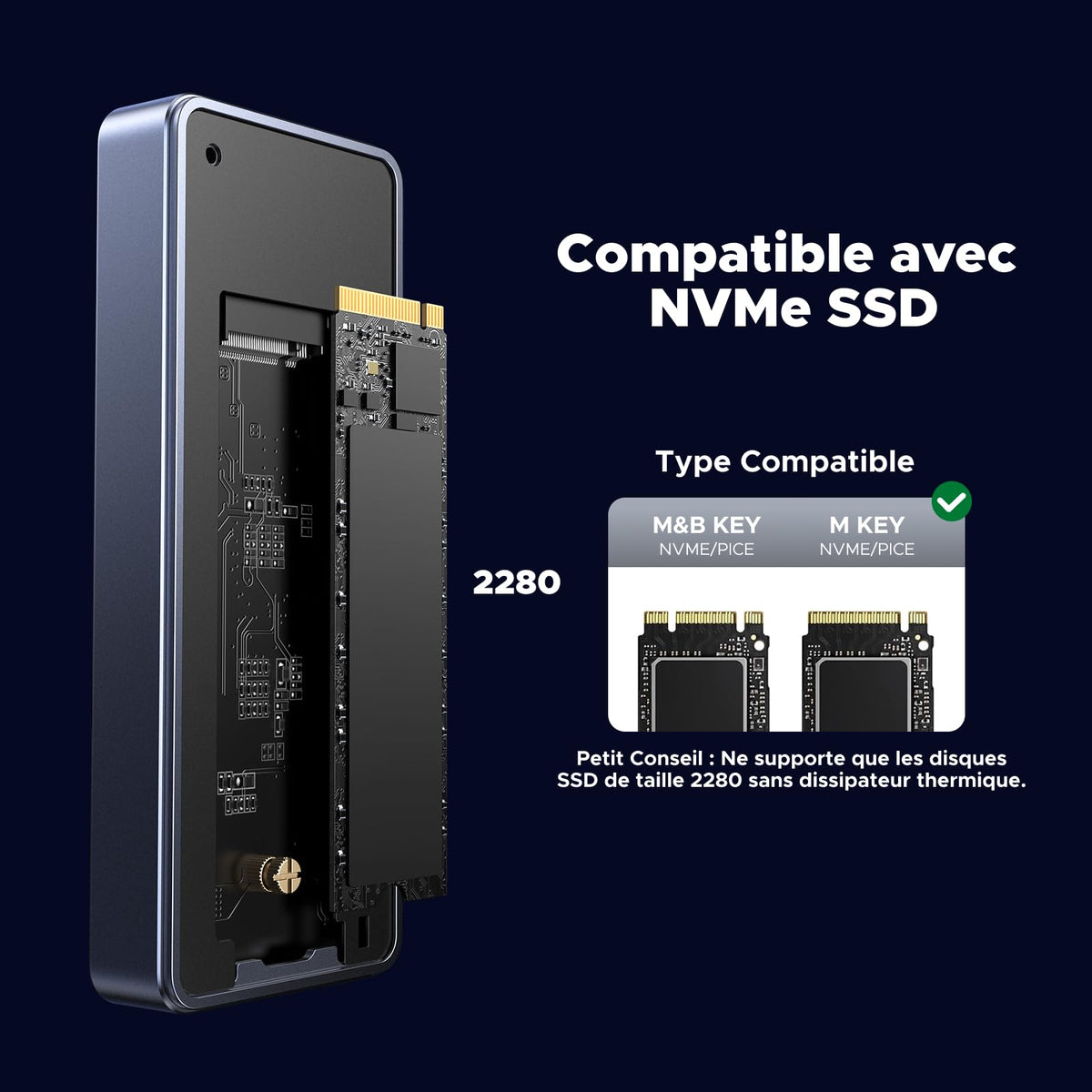 UGREEN M2 SSD Enclosure 40Gbps NVME Enclosure CompatibleThunderbolt 4 3