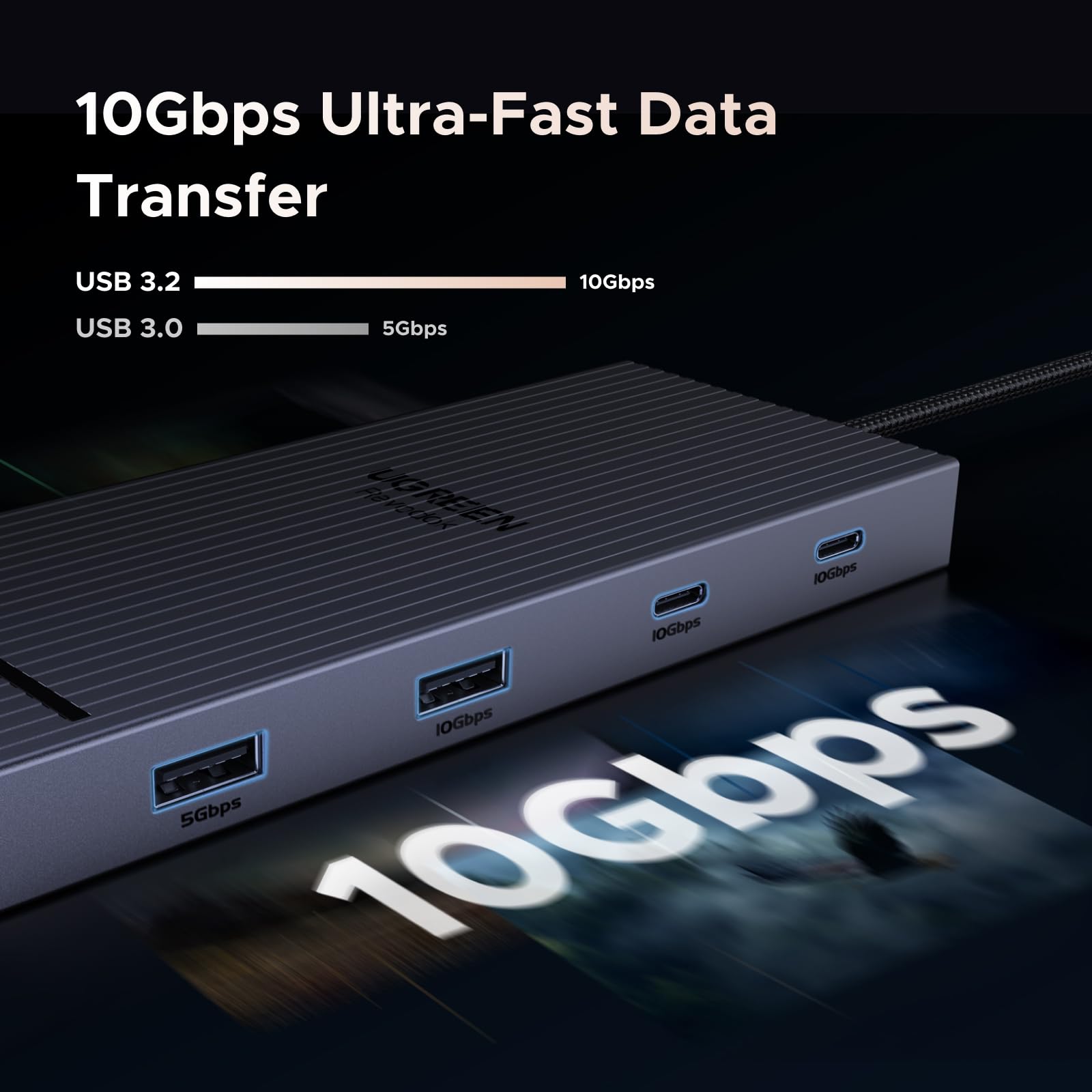 UGREEN Revodok Pro 2102 USB C Hub 10 in 1 Docking Station Dual Display | Dual HDMI 4K60Hz, 10Gbps, 2A2C, Gigabit RJ45, 100W PD Charging, SD TF Reader, Compatible with MacBook Air Pro M4 M3 M2 M1