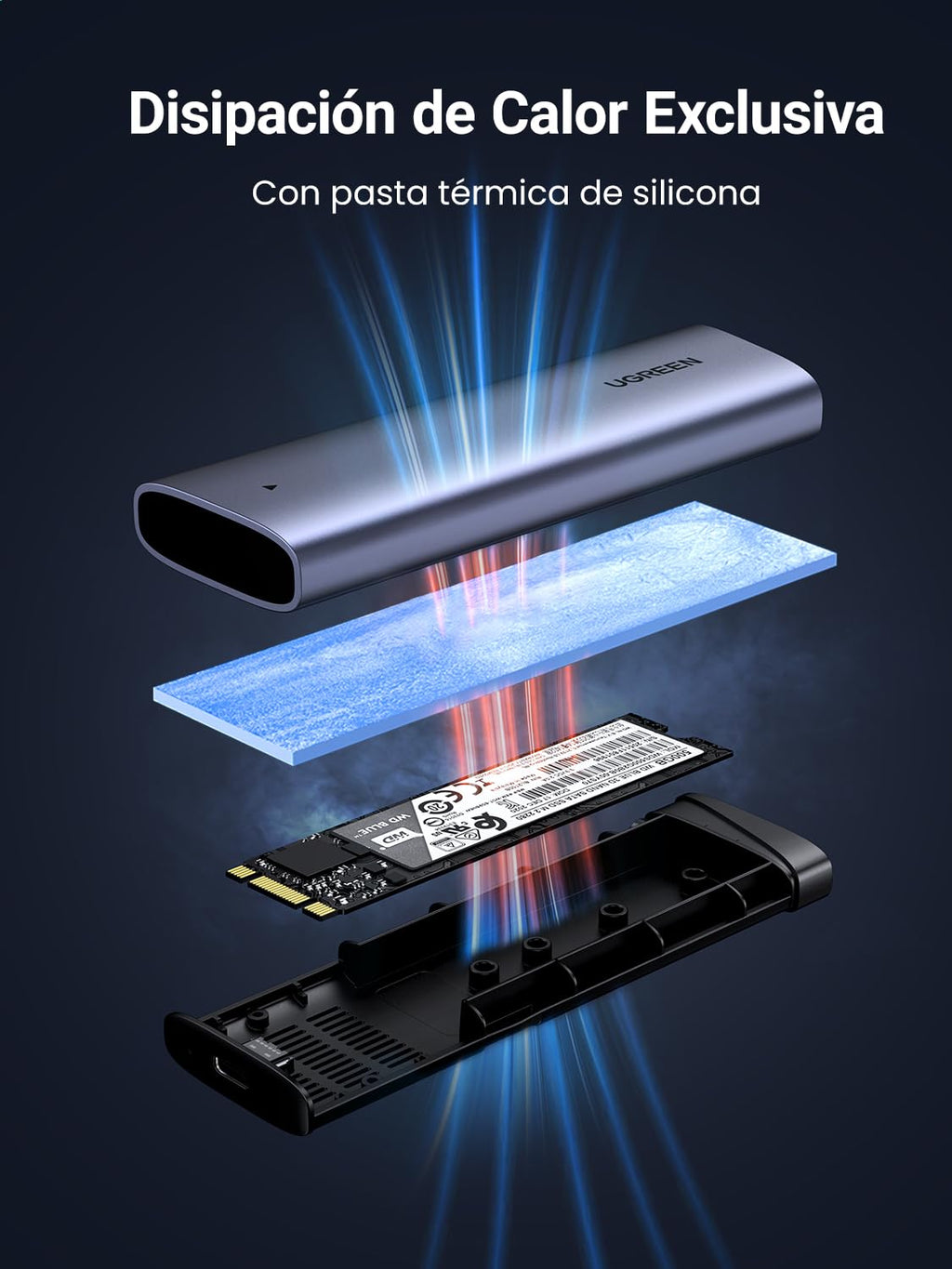 UGREEN M.2 NVMe USB C 3.2 Gen 2 10Gbps SSD Enclosure