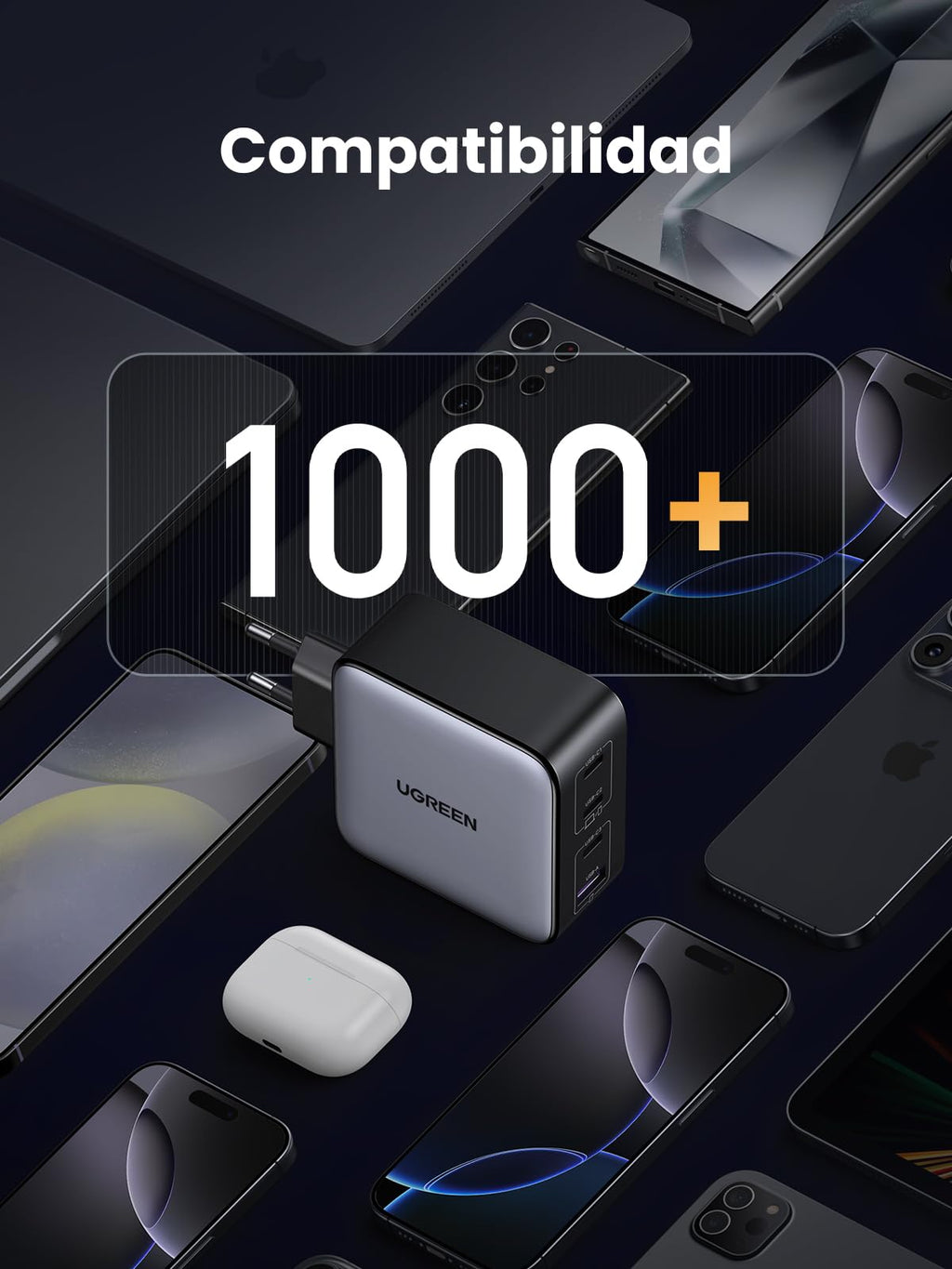 UGREEN Nexode 100W USB C Charger Fast Charging with 4 Ports | PD 3.0 PPS 45W Compatible with iPhone 17 Pro Max Air 16 15 14 13 Galaxy S26 25 24 Pixel 10 Pro iPad MacBook M5 M4 Steam Deck
