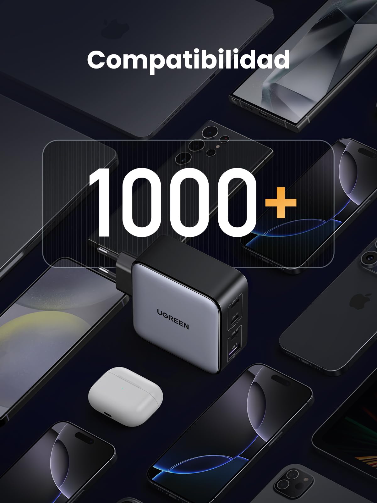 UGREEN Nexode 100W USB C Charger Fast Charging with 4 Ports | PD 3.0 PPS 45W Compatible with iPhone 17 Pro Max Air 16 15 14 13 Galaxy S26 25 24 Pixel 10 Pro iPad MacBook M5 M4 Steam Deck