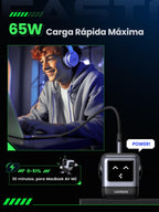 UGREEN Uno USB C Charger 65W, 3-Port GAN Type C Power Adapter Fast Charging Compatible with MacBook Pro, iPhone 17 Pro MAX Air/16-8 Series, Galaxy S25/S24, Pixel 8, Steam Deck, ROG Ally