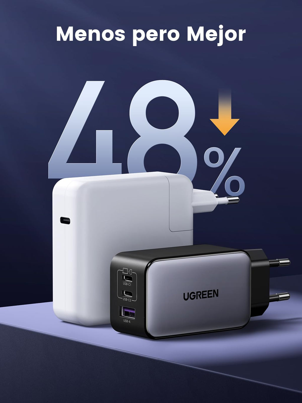 UGREEN Nexode 65W USB C Charger Fast Charging Multiple Ports (Grey) | 3 Ports PD 3.0 PPS 25W Compatible with MacBook Air iPhone 17 Pro Max Air 16 15 14 13 Galaxy S26 25 24 Pixel 10 Pro iPad