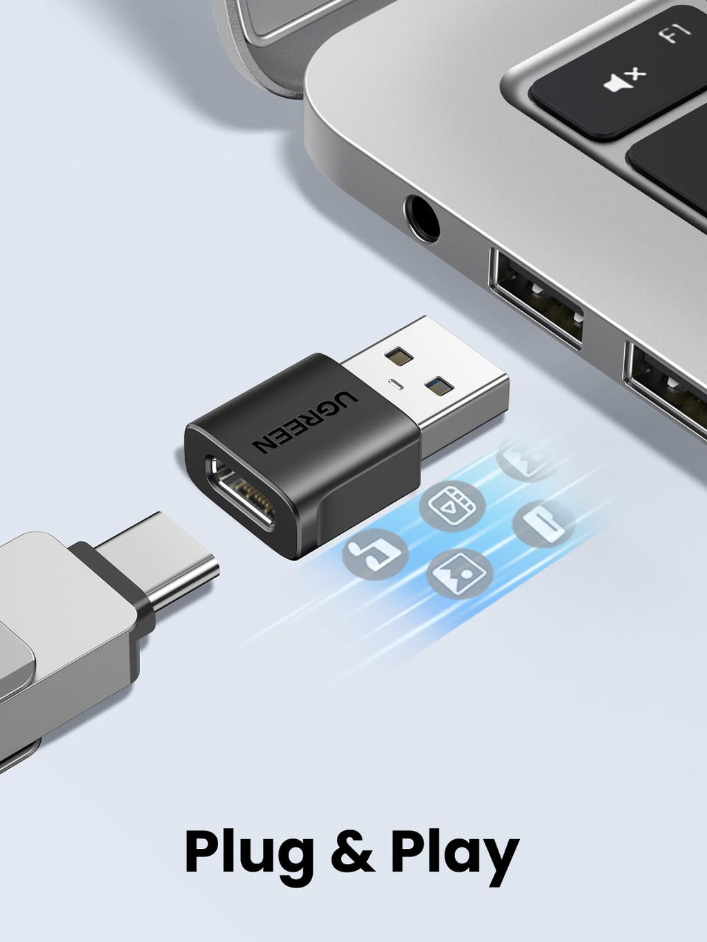 UGREEN USB to USB C 3.2 10Gbps Type C to Type A Adapter (Pack of 3)