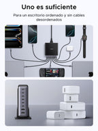 UGREEN Zapix 200W USB C Charger GAN Desktop Charging Station | 8 Port 100W PD 3.1 PPS 45W Fast Charging GAN Compatible with MacBook Pro Air iPhone 17 Pro Max Air 16 Galaxy S26