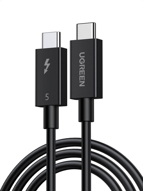 UGREEN Thunderbolt 5 Cable 80Gbps, Intel Certified, 240W PD3.1, 3.3ft | 16K/dual8K/triple4K@144Hz video. For MacBook Pro M5/M4, iPad Pro M5, iPhone 17/16/15, Galaxy S26/S25/S24, SSD, hubs