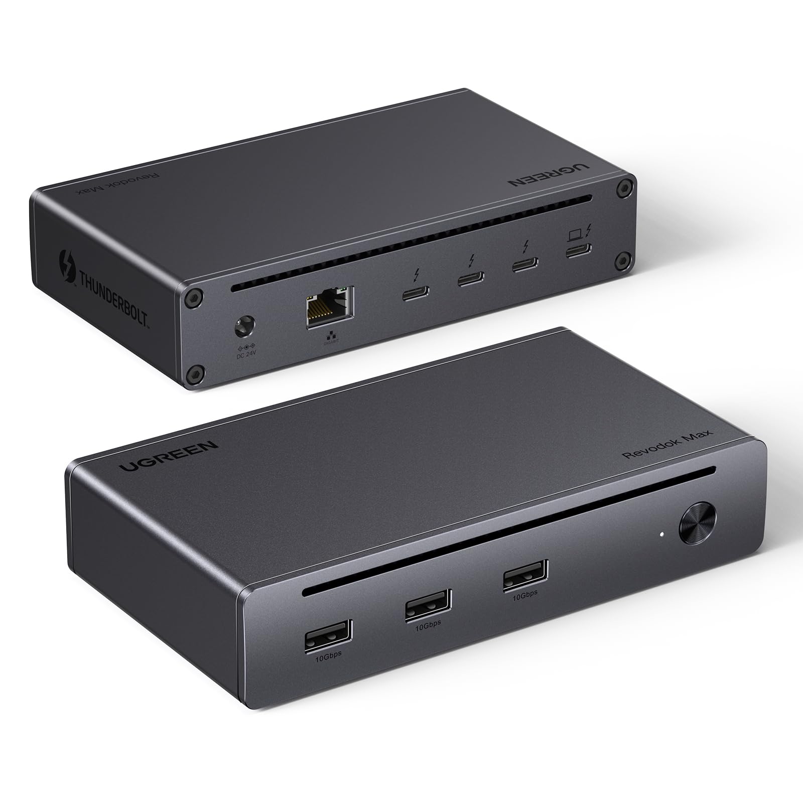 UGREEN Revodok MAX 208 Docking Station USB C Thunderbolt 4 Dual Display | 8-in-1, 3 TBT4, 40Gbps, Single 8K30Hz, Dual 4K60Hz, Multiple USB 3.2 10Gbps, Gigabit Ethernet, Charge 85W, DC Input 140W