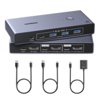 UGREEN DisplayPort KVM Switch 2 PCs 1 Monitor (DP 1.4, 8K@60Hz, 4 USB 3.0 Ports)
