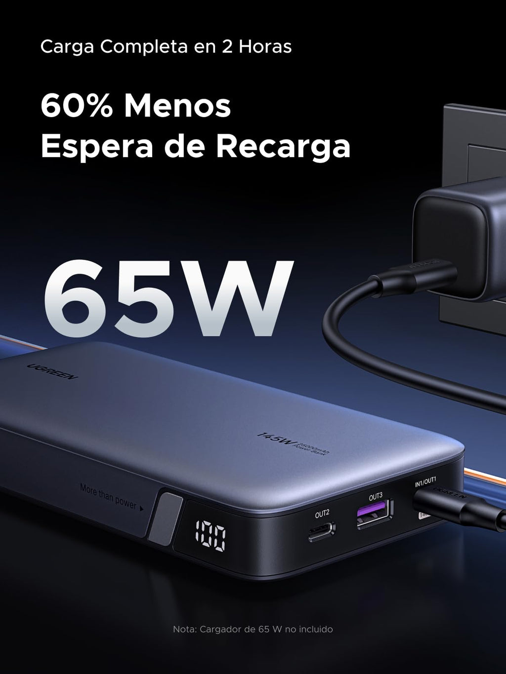 UGREEN Nexode 145W Power Bank 25000mAh External Battery USB C PD3.1 140W | Fast Charging, 3 Ports 2C1A, ThermalGuard Portable Charger PC, LED, Compatible with iPhone 17 16 15 Galaxy S26 iPad MacBook