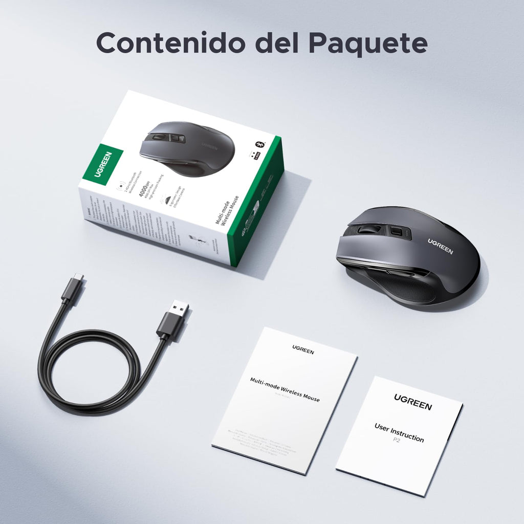 UGREEN Wireless Bluetooth Mouse and 2.4GHz Rechargeable Fast Charging