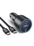 UGREEN 130W USB C Car Charger 45W PPS PD QC 3.0 Car Charger with Cable | Fast Charging Car Cigarette Lighter Charger Compatible with Phone 17 16 15 14 13 12 MacBook M5 M4 M3 M2 M1 iPad Galaxy S26