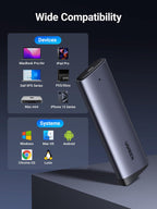 UGREEN M2 NVMe PCIe SSD Enclosure 10Gbps USB 3.2 Gen 2 External Hard Drive