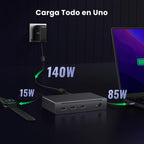 UGREEN Revodok MAX 208 Docking Station USB C Thunderbolt 4 Dual Display | 8-in-1, 3 TBT4, 40Gbps, Single 8K30Hz, Dual 4K60Hz, Multiple USB 3.2 10Gbps, Gigabit Ethernet, Charge 85W, DC Input 140W