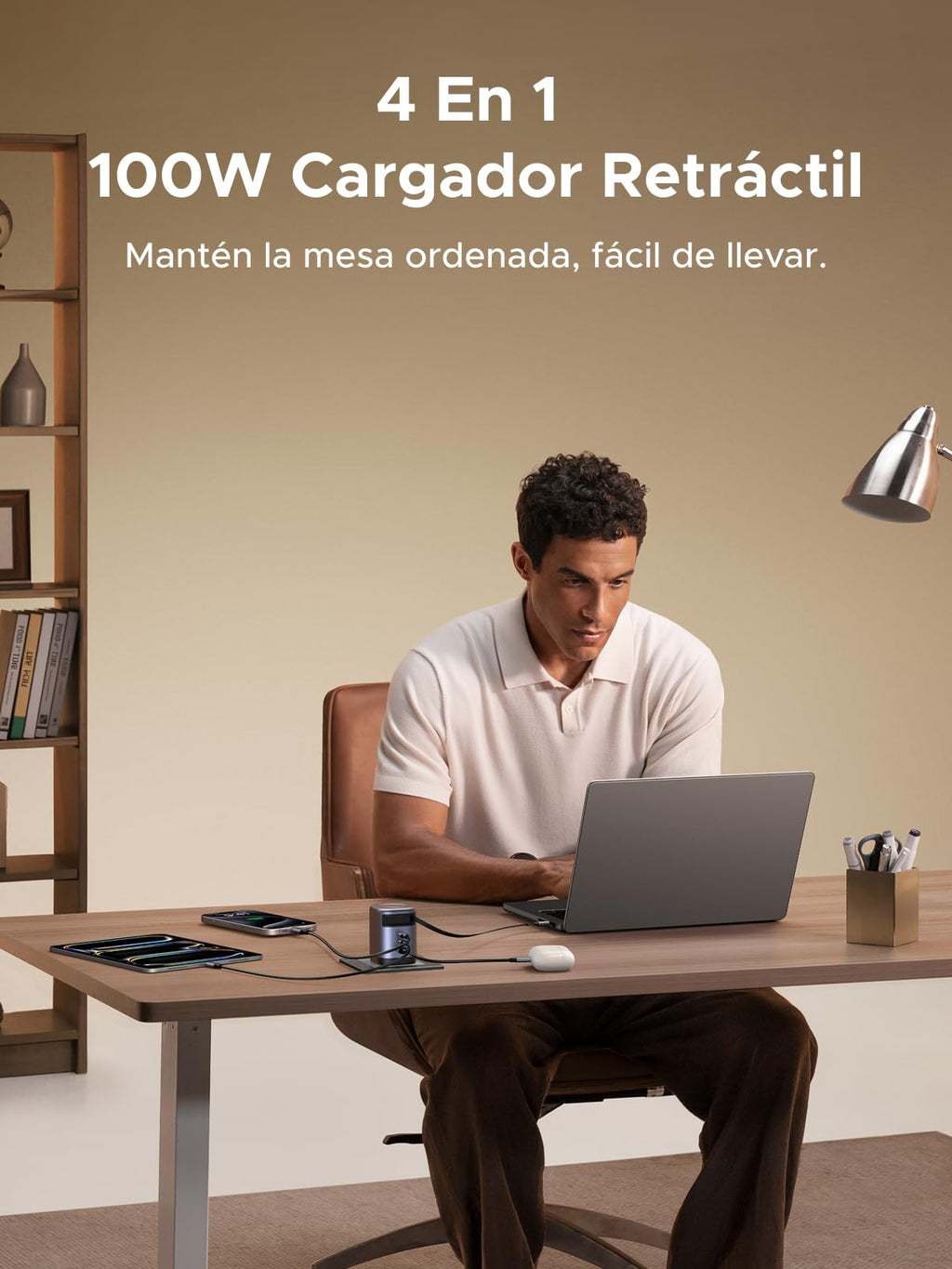 UGREEN Nexode 100W USB C Charger with Retractable Cable Quick Charge | 3 Ports PD 3.0 PPS 45W Compatible with MacBook Pro Air Galaxy S26 iPhone 17 Pro Max Air 16 15 14 iPad