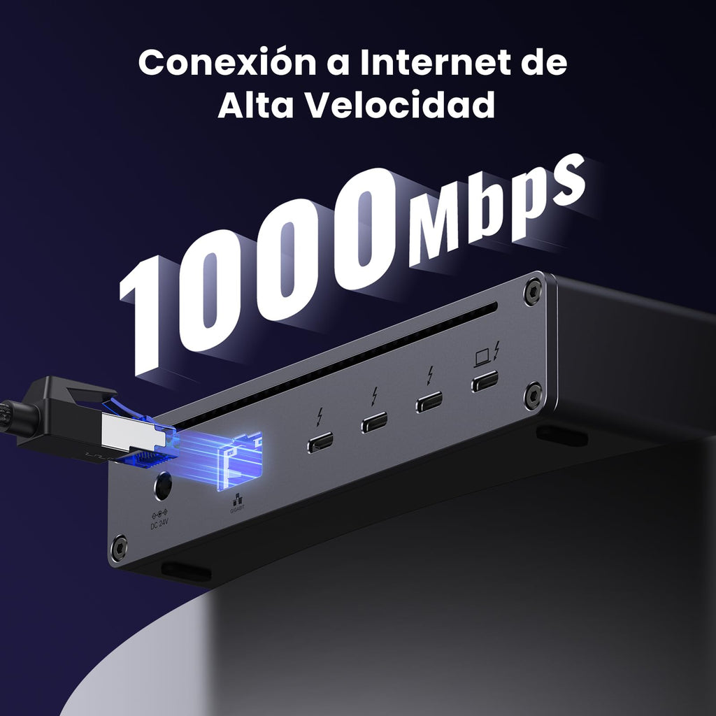 UGREEN Revodok MAX 208 Docking Station USB C Thunderbolt 4 Dual Display | 8-in-1, 3 TBT4, 40Gbps, Single 8K30Hz, Dual 4K60Hz, Multiple USB 3.2 10Gbps, Gigabit Ethernet, Charge 85W, DC Input 140W